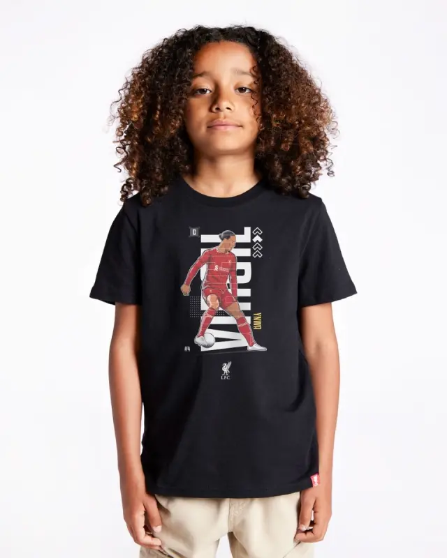 Liverpool Football Kits Shop - LFC 24/25 Juniors Virgil Tee Black Official Liverpool Third Kits & Football Shirts