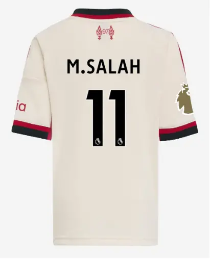 Liverpool Football Kits Shop - LFC adidas Kids 25/26 Away Mini Kit – 11 – Mohamed Salah – Premier League Official Liverpool Third Kits & Football Shirts