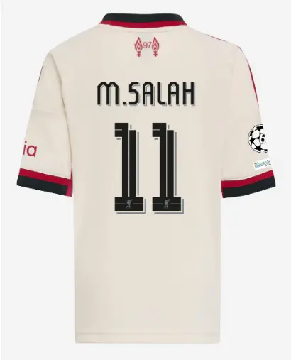 Liverpool Football Kits Shop - LFC adidas Kids 25/26 Away Mini Kit – 11 – Mohamed Salah – UEFA Champions League Official Liverpool Third Kits & Football Shirts