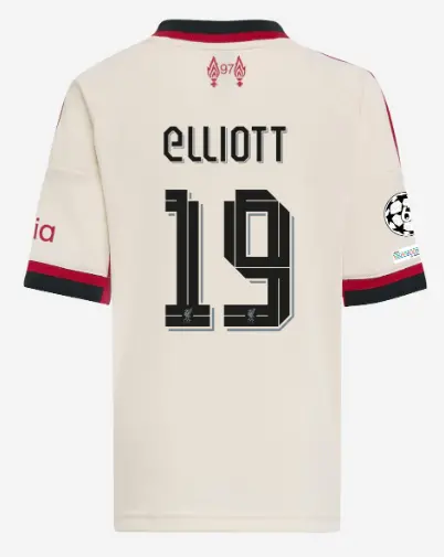 Liverpool Football Kits Shop - LFC adidas Kids 25/26 Away Mini Kit – 19 – Harvey Elliott – UEFA Champions League Official Liverpool Third Kits & Football Shirts