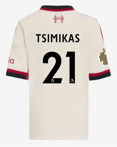 Liverpool Football Kits Shop - LFC adidas Kids 25/26 Away Mini Kit – 21 – Kostas Tsimikas – Premier League Official Liverpool Third Kits & Football Shirts