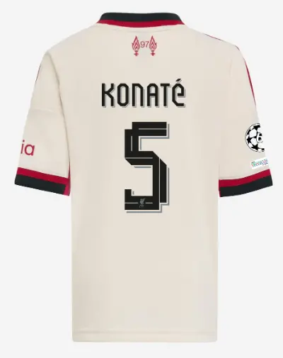 Liverpool Football Kits Shop - LFC adidas Kids 25/26 Away Mini Kit – 5 – Ibrahima Konate – UEFA Champions League Official Liverpool Third Kits & Football Shirts
