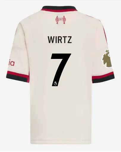 Liverpool Football Kits Shop - LFC adidas Kids 25/26 Away Mini Kit – 7 – Florian Wirtz – Premier League Official Liverpool Third Kits & Football Shirts