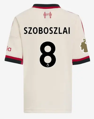 Liverpool Football Kits Shop - LFC adidas Kids 25/26 Away Mini Kit – 8 – Dominik Szoboszlai – Premier League Official Liverpool Third Kits & Football Shirts