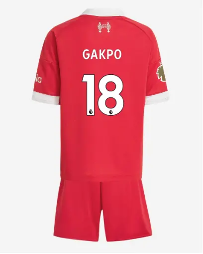 Liverpool Football Kits Shop - LFC adidas Kids 25/26 Home Mini Kit – 18 – Cody Gakpo – Premier League Official Liverpool Third Kits & Football Shirts