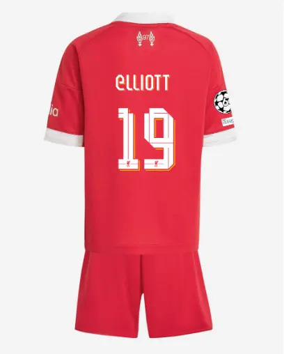 Liverpool Football Kits Shop - LFC adidas Kids 25/26 Home Mini Kit – 19 – Harvey Elliott – UEFA Champions League Official Liverpool Third Kits & Football Shirts