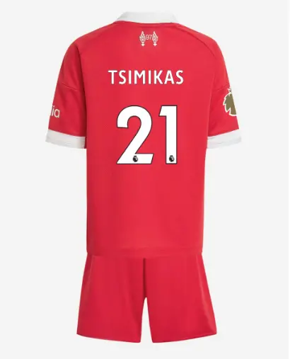 Liverpool Football Kits Shop - LFC adidas Kids 25/26 Home Mini Kit – 21 – Kostas Tsimikas – Premier League Official Liverpool Third Kits & Football Shirts