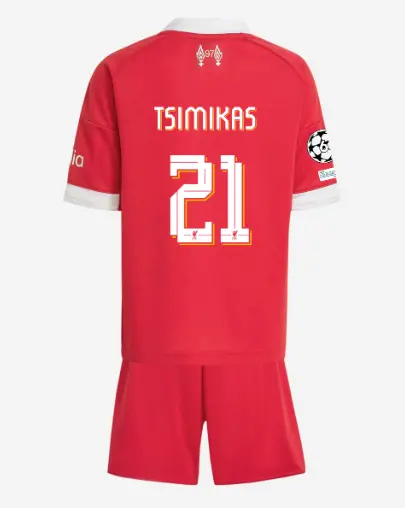 Liverpool Football Kits Shop - LFC adidas Kids 25/26 Home Mini Kit – 21 – Kostas Tsimikas – UEFA Champions League Official Liverpool Third Kits & Football Shirts