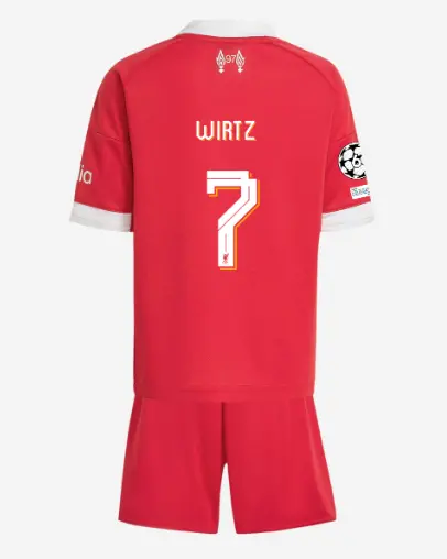 Liverpool Football Kits Shop - LFC adidas Kids 25/26 Home Mini Kit – 7 – Florian Wirtz – UEFA Champions League Official Liverpool Third Kits & Football Shirts