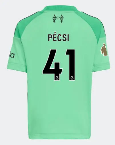 Liverpool Football Kits Shop - LFC adidas Little Kids 25/26 Home Goalkeeper Mini Kit – 41 – Armin Pecsi Official Liverpool Third Kits & Football Shirts