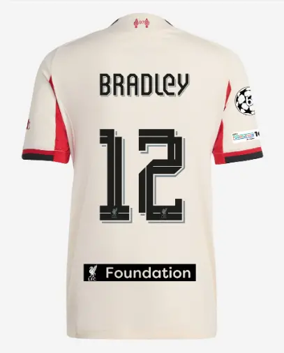 Liverpool Football Kits Shop - LFC adidas Mens 25/26 Authentic Away Jersey – 12 – Conor Bradley – LFC Foundation Patch Official Liverpool Third Kits & Football Shirts