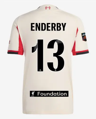Liverpool Football Kits Shop - LFC adidas Mens 25/26 Authentic Away Jersey – 13 – Mia Enderby – LFC Foundation Patch Official Liverpool Third Kits & Football Shirts