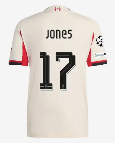 Liverpool Football Kits Shop - LFC adidas Mens 25/26 Authentic Away Jersey – 17 – Curtis Jones – UEFA Champions League Official Liverpool Third Kits & Football Shirts