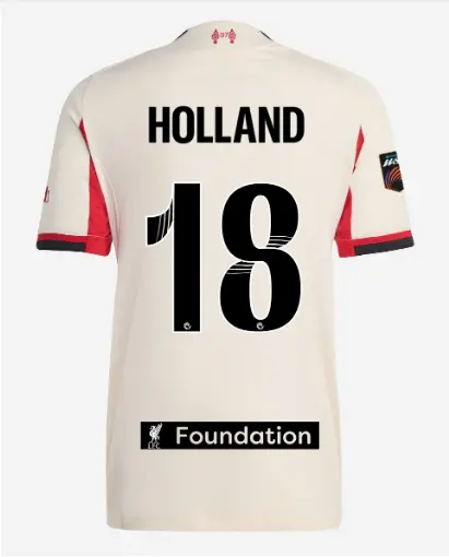 Liverpool Football Kits Shop - LFC adidas Mens 25/26 Authentic Away Jersey – 18 – Ceri Holland – LFC Foundation Patch Official Liverpool Third Kits & Football Shirts