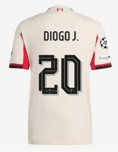Liverpool Football Kits Shop - LFC adidas Mens 25/26 Authentic Away Jersey – 20 – Diogo Jota – UEFA Champions League Official Liverpool Third Kits & Football Shirts