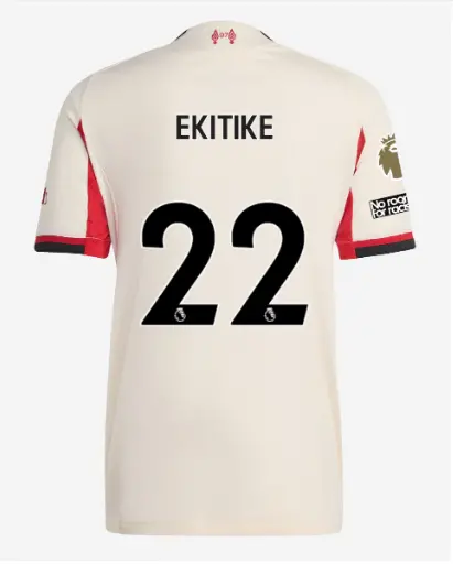 Liverpool Football Kits Shop - LFC adidas Mens 25/26 Authentic Away Jersey – 22 – Hugo Ekitike – Premier League Official Liverpool Third Kits & Football Shirts