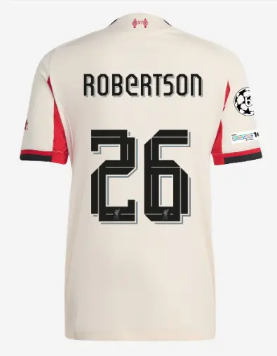 Liverpool Football Kits Shop - LFC adidas Mens 25/26 Authentic Away Jersey – 26 – Andy Robertson – UEFA Champions League Official Liverpool Third Kits & Football Shirts