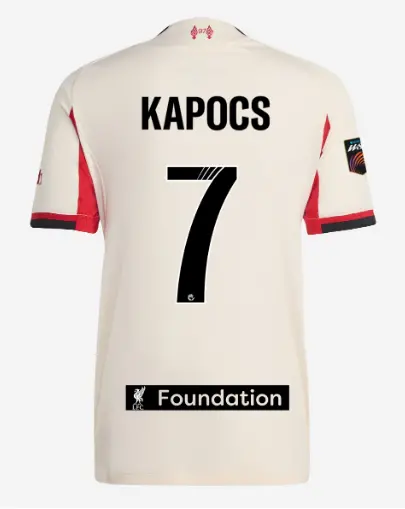 Liverpool Football Kits Shop - LFC adidas Mens 25/26 Authentic Away Jersey – 7 – Cornelia Kapocs – LFC Foundation Patch Official Liverpool Third Kits & Football Shirts