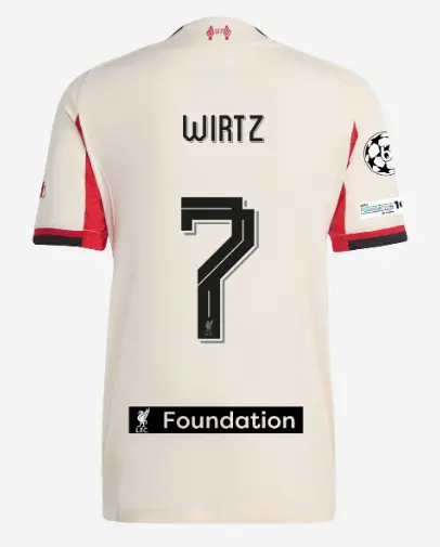 Liverpool Football Kits Shop - LFC adidas Mens 25/26 Authentic Away Jersey – 7 – Florian Wirtz – LFC Foundation Patch Official Liverpool Third Kits & Football Shirts