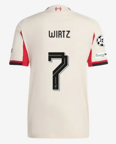 Liverpool Football Kits Shop - LFC adidas Mens 25/26 Authentic Away Jersey – 7 – Florian Wirtz – UEFA Champions League Official Liverpool Third Kits & Football Shirts