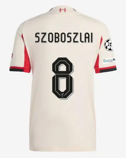 Liverpool Football Kits Shop - LFC adidas Mens 25/26 Authentic Away Jersey – 8 – Dominik Szoboszlai – UEFA Champions League Official Liverpool Third Kits & Football Shirts