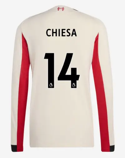 Liverpool Football Kits Shop - LFC adidas Mens 25/26 Authentic Away Long Sleeve Jersey – 14 – Federico Chiesa Official Liverpool Third Kits & Football Shirts