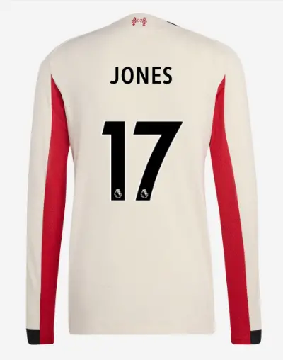 Liverpool Football Kits Shop - LFC adidas Mens 25/26 Authentic Away Long Sleeve Jersey – 17 – Curtis Jones Official Liverpool Third Kits & Football Shirts