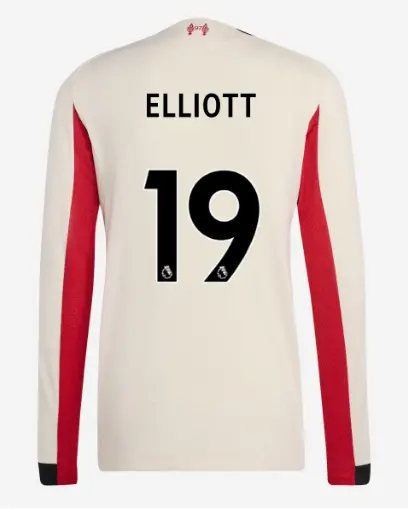 Liverpool Football Kits Shop - LFC adidas Mens 25/26 Authentic Away Long Sleeve Jersey – 19 – Harvey Elliott Official Liverpool Third Kits & Football Shirts