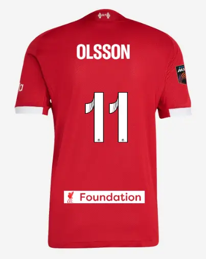 Liverpool Football Kits Shop - LFC adidas Mens 25/26 Authentic Home Jersey – 11 – Beata Olsson – LFC Foundation Patch Official Liverpool Third Kits & Football Shirts