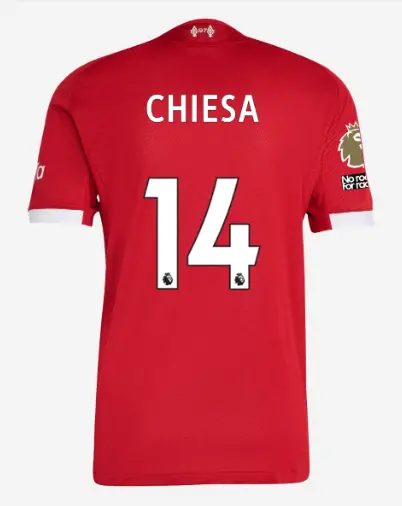 Liverpool Football Kits Shop - LFC adidas Mens 25/26 Authentic Home Jersey – 14 – Federico Chiesa – Premier League Official Liverpool Third Kits & Football Shirts