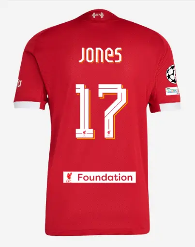 Liverpool Football Kits Shop - LFC adidas Mens 25/26 Authentic Home Jersey – 17 – Curtis Jones – LFC Foundation Patch Official Liverpool Third Kits & Football Shirts