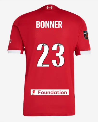 Liverpool Football Kits Shop - LFC adidas Mens 25/26 Authentic Home Jersey – 23 – Gemma Bonner – LFC Foundation Patch Official Liverpool Third Kits & Football Shirts