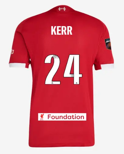 Liverpool Football Kits Shop - LFC adidas Mens 25/26 Authentic Home Jersey – 24 – Sam Kerr – LFC Foundation Patch Official Liverpool Third Kits & Football Shirts