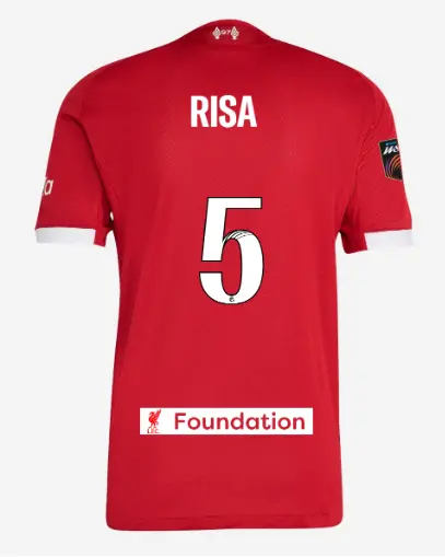 Liverpool Football Kits Shop - LFC adidas Mens 25/26 Authentic Home Jersey – 5 – Risa Shimizu – LFC Foundation Patch Official Liverpool Third Kits & Football Shirts