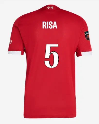Liverpool Football Kits Shop - LFC adidas Mens 25/26 Authentic Home Jersey – 5 – Risa Shimizu – Womens Super League Patch Official Liverpool Third Kits & Football Shirts