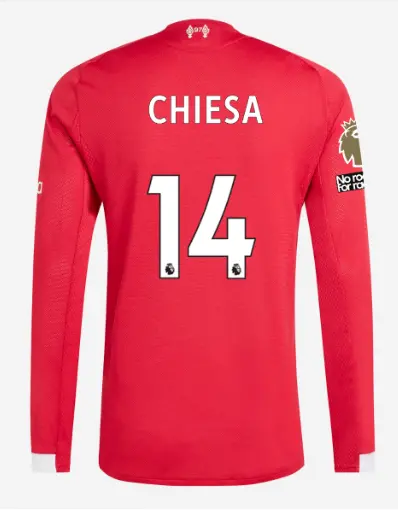 Liverpool Football Kits Shop - LFC adidas Mens 25/26 Authentic Home Long Sleeve Jersey – 14 – Federico Chiesa – Premier League Official Liverpool Third Kits & Football Shirts