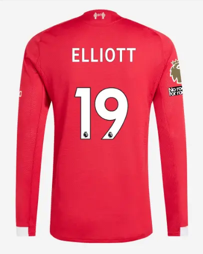 Liverpool Football Kits Shop - LFC adidas Mens 25/26 Authentic Home Long Sleeve Jersey – 19 – Harvey Elliott – Premier League Official Liverpool Third Kits & Football Shirts