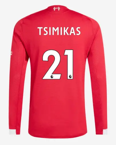 Liverpool Football Kits Shop - LFC adidas Mens 25/26 Authentic Home Long Sleeve Jersey – 21 – Kostas Tsimikas Official Liverpool Third Kits & Football Shirts