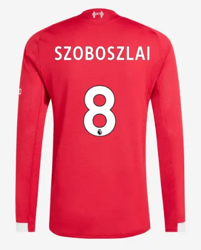 Liverpool Football Kits Shop - LFC adidas Mens 25/26 Authentic Home Long Sleeve Jersey – 8 – Dominik Szoboszlai Official Liverpool Third Kits & Football Shirts