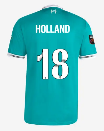 Liverpool Football Kits Shop - LFC adidas Mens 25/26 Authentic Third Short Sleeve Jersey – 18 – Ceri Holland – Womens Super League Official Liverpool Third Kits & Football Shirts