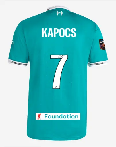 Liverpool Football Kits Shop - LFC adidas Mens 25/26 Authentic Third Short Sleeve Jersey – 7 – Cornelia Kapocs – LFC Foundation Patch Official Liverpool Third Kits & Football Shirts