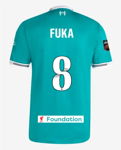 Liverpool Football Kits Shop - LFC adidas Mens 25/26 Authentic Third Short Sleeve Jersey – 8 – Fuka Nagano – LFC Foundation Patch Official Liverpool Third Kits & Football Shirts
