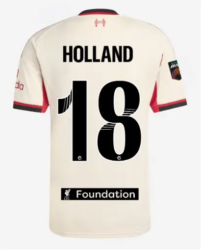 Liverpool Football Kits Shop - LFC adidas Mens 25/26 Away Jersey – 18 – Ceri Holland – LFC Foundation Patch Official Liverpool Third Kits & Football Shirts