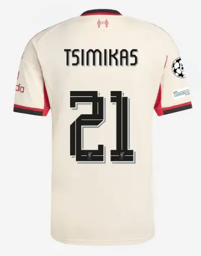 Liverpool Football Kits Shop - LFC adidas Mens 25/26 Away Jersey – 21 – Kostas Tsimikas – UEFA Champions League Official Liverpool Third Kits & Football Shirts