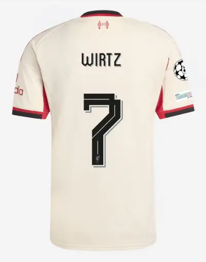 Liverpool Football Kits Shop - LFC adidas Mens 25/26 Away Jersey – 7 – Florian Wirtz – UEFA Champions League Official Liverpool Third Kits & Football Shirts
