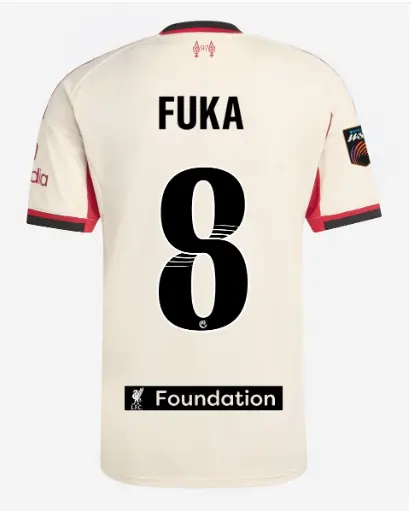 Liverpool Football Kits Shop - LFC adidas Mens 25/26 Away Jersey – 8 – Fuka Nagano – LFC Foundation Patch Official Liverpool Third Kits & Football Shirts