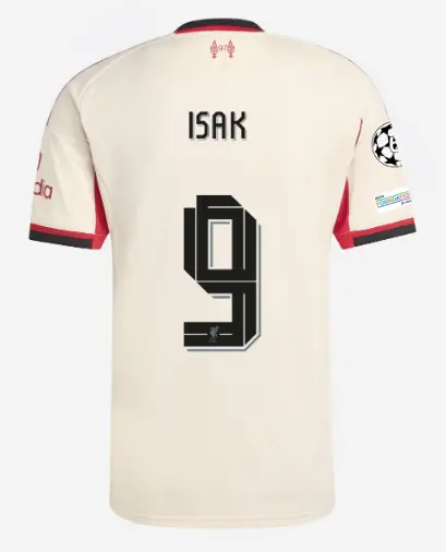 Liverpool Football Kits Shop - LFC adidas Mens 25/26 Away Jersey – 9 – Alexander Isak – UEFA Champions League Official Liverpool Third Kits & Football Shirts