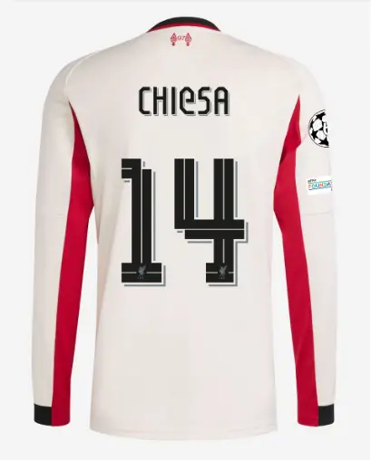 Liverpool Football Kits Shop - LFC adidas Mens 25/26 Away Long Sleeve Jersey – 14 – Federico Chiesa – UEFA Champions League Official Liverpool Third Kits & Football Shirts