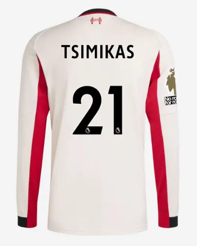 Liverpool Football Kits Shop - LFC adidas Mens 25/26 Away Long Sleeve Jersey – 21 – Kostas Tsimikas – Premier League Official Liverpool Third Kits & Football Shirts