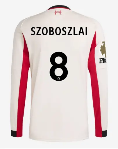 Liverpool Football Kits Shop - LFC adidas Mens 25/26 Away Long Sleeve Jersey – 8 – Dominik Szoboszlai – Premier League Official Liverpool Third Kits & Football Shirts
